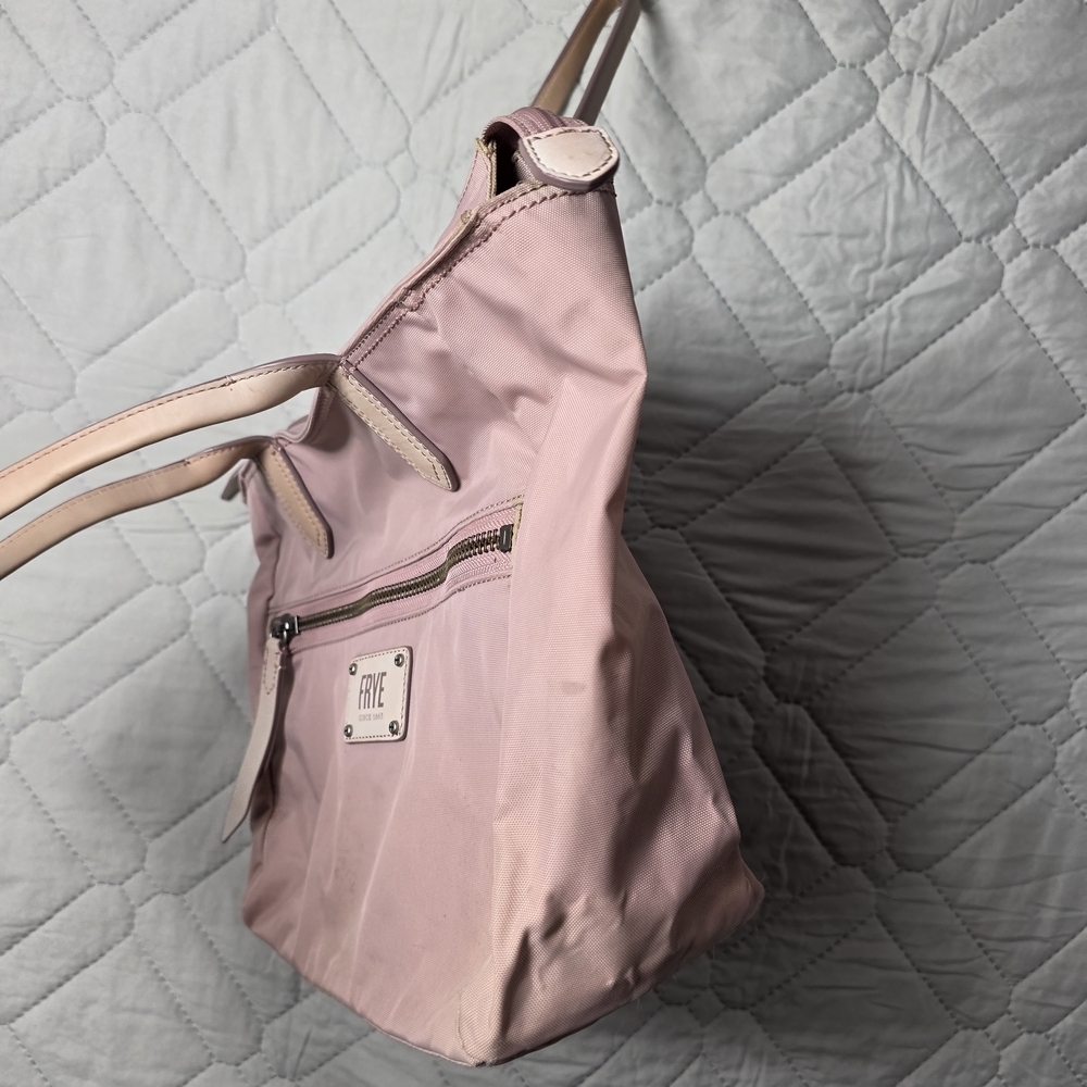 Frye Blush Pink Nylon Tote with Light Leather Handles - Picture 7 of 13